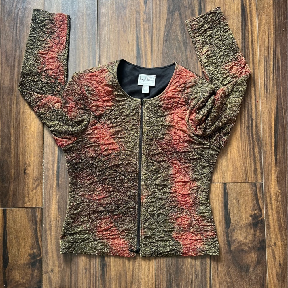 Joseph Ribkoff Textured Metallic jacket - Picture 4 of 9